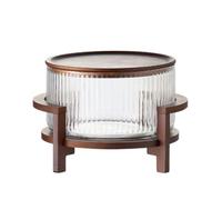 Gralara Alzata per Frutta in Rialzato | Elegante, frutta in con Base, Trasparente, per, M, Righe Con Coperchio