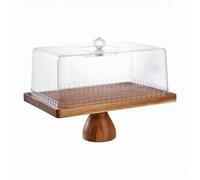 Gralara Alzatina con Cupola Rettangolare | Trasparente, Torta con Coperchio, Multifunzionale, Campana per Torta, Pasticceria, Pasticceri, 33 CM