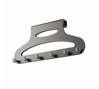 Gralara Appendiabiti per Porta senza Fori Metallo Resistente Appendiabiti Sospeso per Porta Ingresso, Grigio Canna Di Fucile, Standard 6 Ganci