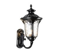 Gralara Applique da Esterno, Lanterna da Esterno, Versatile, Elegante, Stile retrò, Decorazione Classica, Applique da Parete, Luce per Portico, Patio, Balcone, Nero 23cmx50cm