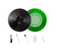 Gralara Bacinella Aurifera Antiruggine Bacinella Aurifera con Setaccio Compatto Kit per, Set Di 7 Pezzi Per Setaccio D Oro Con Rete Verde