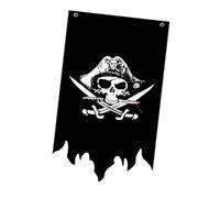 Gralara Bandiera pirata di Halloween, decorazione per la casa, creativa, 30 cm x 50 cm, cartello appeso verticale per feste all'aperto, al chiuso, in, Style D