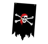 Gralara Bandiera pirata di Halloween, decorazione per la casa, creativa, 30 cm x 50 cm, cartello appeso verticale per feste all'aperto, al chiuso, in, Style C
