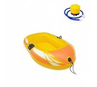 Gralara Barca Gonfiabile Gonfiabile in PVC, Modello 120, Colore Giallo-Arancio, con Pompa A Pedale, Giallo-Arancio