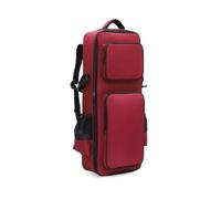 Gralara Borsa con Tracolla Resistente All'usura Borsa con Tasca Frontale Portatile Custodia Tracolla per Musicisti, Senza Ruote, Array, Rosso Vino