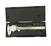 Gralara Calibro di Precisione Metrico e Pollici Resistente Alla Corrosione Calibro Analogico in Acciaio Inox Custodia Inclusa per Professionisti, Laboratorio, 150MM