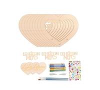 Gralara Campanelli Eolici a Forma di Cuore, Realizzati a Mano in Legno Grezzo con Una Spazzola, da Appendere al Muro, in Terrazza, Come Regalo di Compleanno, Style a