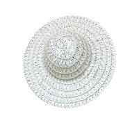 Gralara Cappello BJD Bambola Paglietta Miniatura Accessorio Testa Boater Materiale Rattan di Carta Base Fai da Te per Nastri E Fiori Adatto a Bambole 30cm 1/6, Beige