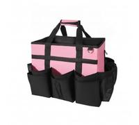 Gralara Carrello Porta Prodotti Pulizia Resistente Borsa Organizer con Tracolla Impermeabile Borsa con Tasche per Personale Delle Pulizie, Hotel, Autolavaggio, Rosa