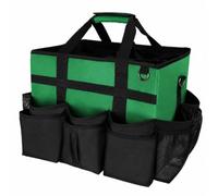 Gralara Carrello Porta Prodotti Pulizia Resistente Borsa Organizer con Tracolla Impermeabile Borsa con Tasche per Personale Delle Pulizie, Hotel, Autolavaggio, Verde