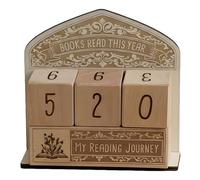 Gralara Cartello in legno per il bancone dei libri letti quest'anno, ornamento da scrivania per appartamento.