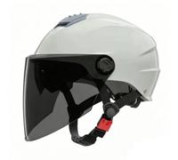 Gralara Casco Stile Open Visiera Esterna Trasparente E Visierino Solare Interno Retrattile Leggero Traspirante per Andare Lavoro, Grigio, Stile A