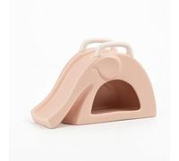 Gralara Casetta a Forma di Pachiderma Compatto Casetta in Ceramica Resistente Ai Masticazione Nascondiglio in Ceramica per Piccoli Roditori, Gabbia, Rosa