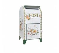 Gralara Cassetta Postale in Ferro Robusta Cassetta Postale con Rilievo 3D Stile Retrò Cassette per la Corrispondenza per Giardino, Uccelli E Fiori