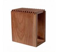 Gralara Ceppo Porta Stabile Porta da Appoggio Robusto Ceppo in Legno per Cucina, 25.5cm X 23cm X 15cm, Portacoltelli In Legno Massello A 13 Fessure, Rialzato - Grande