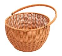Gralara Cestino da Picnic in Rattan Sintetico dal Design Rustico, con Manico, per Parco, Giardino, Cucina, Colazione, Fiori