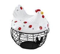 Gralara Cestino per uova di con coperchio superiore in ceramica a forma di, contenitore rustico per uova da cucina, per, cucina, Style a