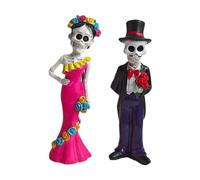 Gralara Coppia di scheletri, statuetta di sposi e sposi, decorazione di Halloween, regalo gotico per matrimonio, l'amore non muore mai, per soggiorno,
