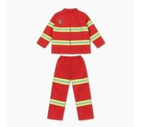 Gralara Costume da Pompiere con Strisce Catarifrangenti Realistico Uniforme da Pantaloni Confortevole Travestimento per Recite Scolastiche, Giochi di Ruolo, 130 Cm
