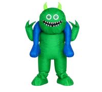 Gralara Costume Gonfiabile da Essere a Corpo Co Costume di Essere Verde con Due Protuberanze di Grande Impatto Visivo per Halloween, Sfilate