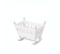 Gralara Culla Bambole Miniatura Letto Culla Dondolo Mobile Legno Resistente con Struttura per Collezionisti Arredamento Casa Modello Architettura Cameretta, Blu