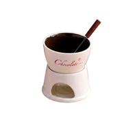 Gralara da Fonduta in Ceramica Resistente Al Stoviglie Liscio Recipiente per Del Cioccolato, Coppie, Cena, Bianco
