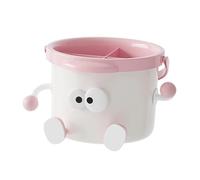 Gralara Desk Organiser Organizer Scrivania con Scomparti Box Porta Penne con Manico Ampio Contenitore Pratico per Cosmetici E Accessori PP Spesso E Re, Bianco E Rosa