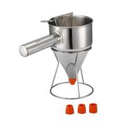 Gralara Dispenser da Cucina Professionale Imbuto per Pastella Dosatore per Impasti Dosatore per Cupcake Acciaio 201 con Beccucci in Silicone Apertura Larga E, Imbuto Con Manico Rimovibile