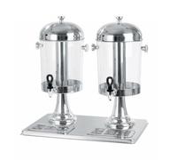 Gralara Dispenser di a Doppia Testa Commerciale Distribut Raffreddato con Due Serbatoi in Stabile per Catering, Argento