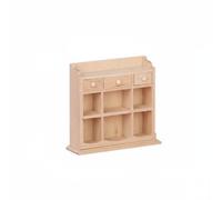 Gralara Dollhouse Cabinet Vetrinetta Miniatura con Sei Cassetti Scorrevoli Materiale in Legno Resistente Struttura da Personalizzare a Piacere Adatto a Artigiani Scenari Case di Bambole