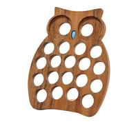 Gralara Espositore porta cialde da caffè a forma di gufo, compatto, adorabile, salvaspazio, in legno, per contenere 20 cialde da caffè, per tavolo da ufficio