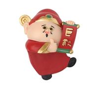 Gralara Figurina cinese dei cartoni animati, decorazione per di computer, decorazione realistica per auto, mensole per TV del soggiorno, Rosso