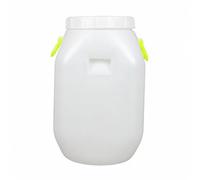 Gralara Fusto con Doppio Coperchio Alimentare | Riutilizzabile, Fusto a Bocca Larga con Coperchio, Ergonomico, Barilotto Manici e Anello di Serraggio, Cubo Bianco 25L