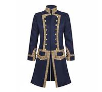 Gralara Giacca Coloniale con Code Stile Vintage Uniforme Militare Vittoriana Halloween Abbigliamento Scenico per Uomini, Blu Scuro, 3XL
