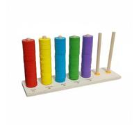 Gralara Gioco con Anelli Impilabili in Legno Metodo Educativo Sussidio Didattico Riconoscimento Dei Colori per Bambini