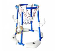 Gralara Gioco Gioco del Canestro Acquatico 2 in 1 Canestro Gonfiabile da Piscina Impermeabile Set Basket Galleggiante con Anelli per Famiglie, Blue, Model 011