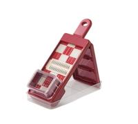 Gralara Grattugia con Contenitore Intercambiabili Grattugia Pieghevole Multiuso Affettaverdure con Contenitore per Preparazione Pasti, Rosso, Rosso, Moderno