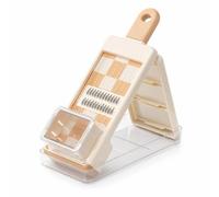 Gralara Grattugia con Contenitore Intercambiabili Grattugia Pieghevole Multiuso Affettaverdure con Contenitore per Preparazione Pasti, Arancione, Arancione, Moderno