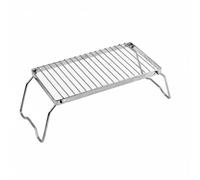 Gralara Griglia da Barbecue Pieghevole Acciaio Inox Supporto Pentole Altezza Regolabile per Campeggio, Supporto Per Fornello Da 30 Cm, Modello Lungo Altezza Regolabile Su 2 Livelli