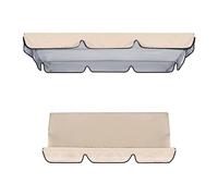 Gralara Kit Copertura per tettoia per Sedia a Dondolo da Giardino Copertura Superiore e Fodera per Cuscino Coprisedile Resistente agli Strappi 150x50x10 cm, Beige
