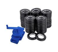 Gralara Kit di strumenti per occhielli ad anello romano in polipropilene, perforatore rotante per tende, confezione da 50, occhielli per tende fai da te, Nero