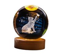 Gralara Lampada per proiezione di luce notturna a sfera trasparente da 6 cm con cavo USB Ornamento da tavolo per bambini Amici Amante Multifunzionale Robusto, gatto
