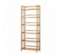 Gralara Libreria a Tre Ripiani Scaffale Libreria Mensola Libri Mobile Portaoggetti in Bambù con Cornice Aperta Formato Rettangolare E Ripiani Multipli, Libreria A Sei Ripiani, 60 Cm Di Lunghezza