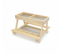 Gralara Mangiatoia in Legno con Rialzo da Esterno Posatoio in Legno Stabile per Allevatori