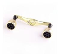 Gralara Manovella per Mulinello da Pesca Maniglia Doppia Ricambio Compatibile Foro 8x5 Mm Pomelli Ergonomici Alluminio Lega Resistente Migliora Controllo, Oro