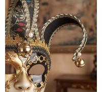 Gralara Maschera Veneziana con Sonagli Elegante Maschera con Becco Enigmatica Mascherata per Cosplayer