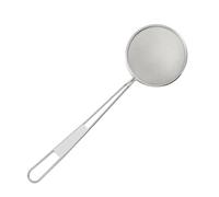 Gralara Mestolo | Antiruggine, Schiumarola con Manico Lungo, Multiuso, Passino in Metallo con Anello per Appendere, Frittura, 16cm