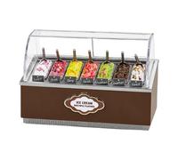 Gralara Miniatura di Bancone per Gelati, Set per Giochi di Ruolo con Bancone per Dessert, Stanza delle Bambole, con Funzioni Sonore E Luminose, Realizzato in, Marrone