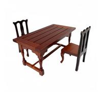 Gralara Mobili Casa Bambole 1:12 Vintage Set Tavolo e Sedie Mini Cassetti Apribili Credenza Mini con Vetrina per Collezionisti, Diorama