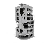 Gralara Modello di Edificio Danneggiato Verniciabile Modello di Edificio D'angolo a più Piani Pre-Tagliato Modellino Architettonico per Hobbisti, Stile A